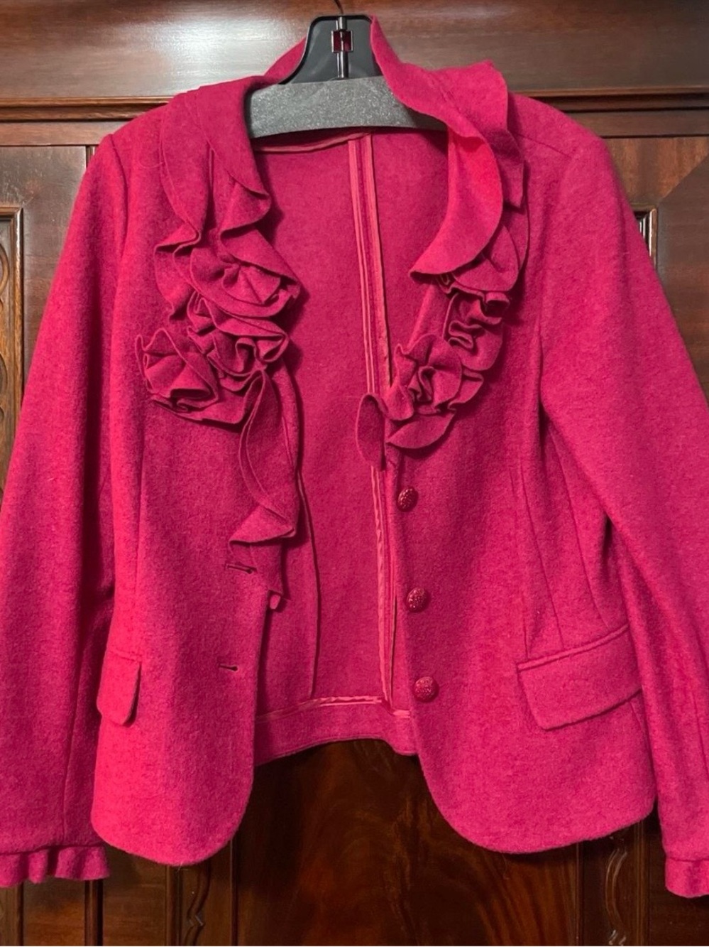 Pink Ruffle Blazer - Picture 1 of 5